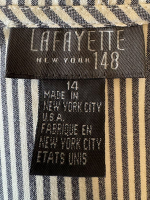 Lafayette 148 New York Striped Wrap-Front Sleeveless Top – Size 14