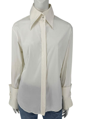 Façonnable Platine Ivory Oversized Collar Shirt – Size M
