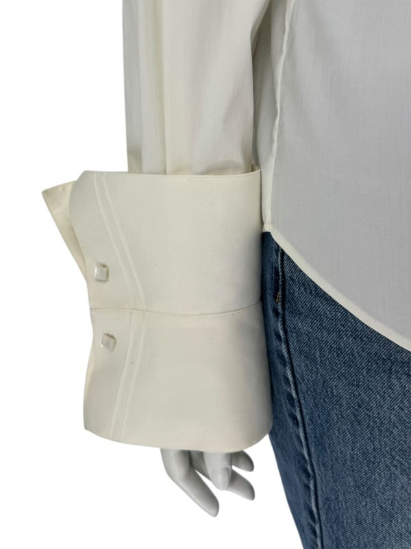 Façonnable Platine Ivory Oversized Collar Shirt – Size M