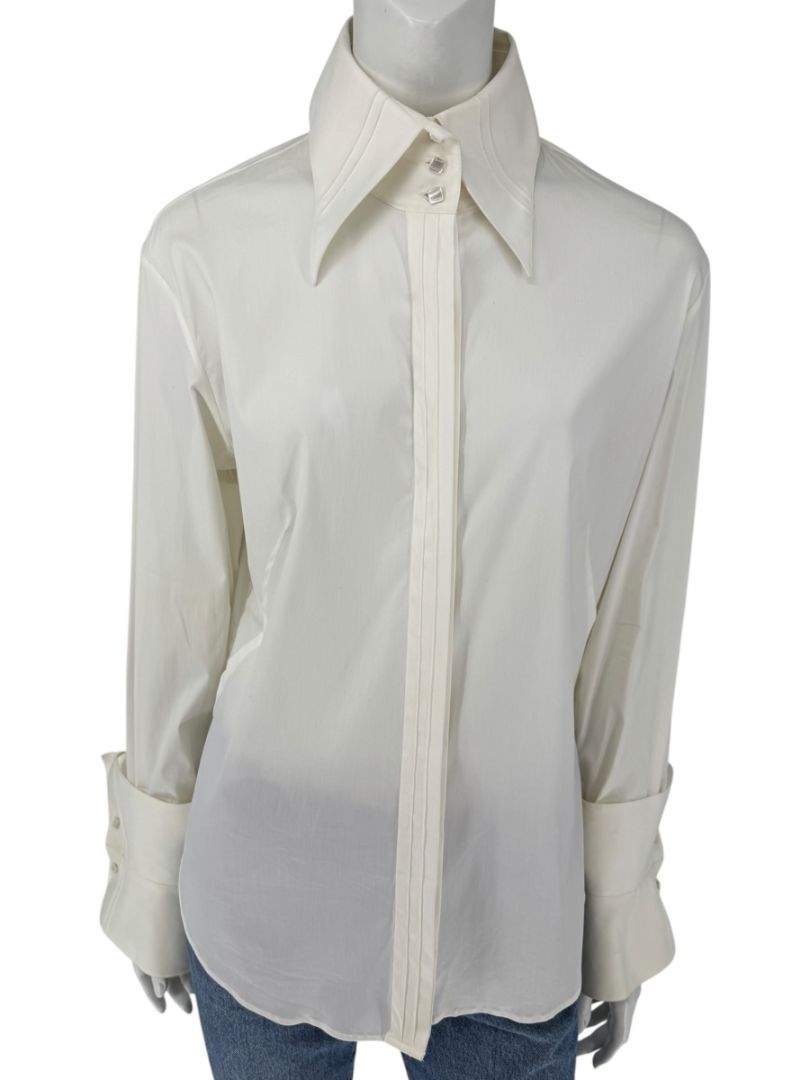 Façonnable Platine Ivory Oversized Collar Shirt – Size M