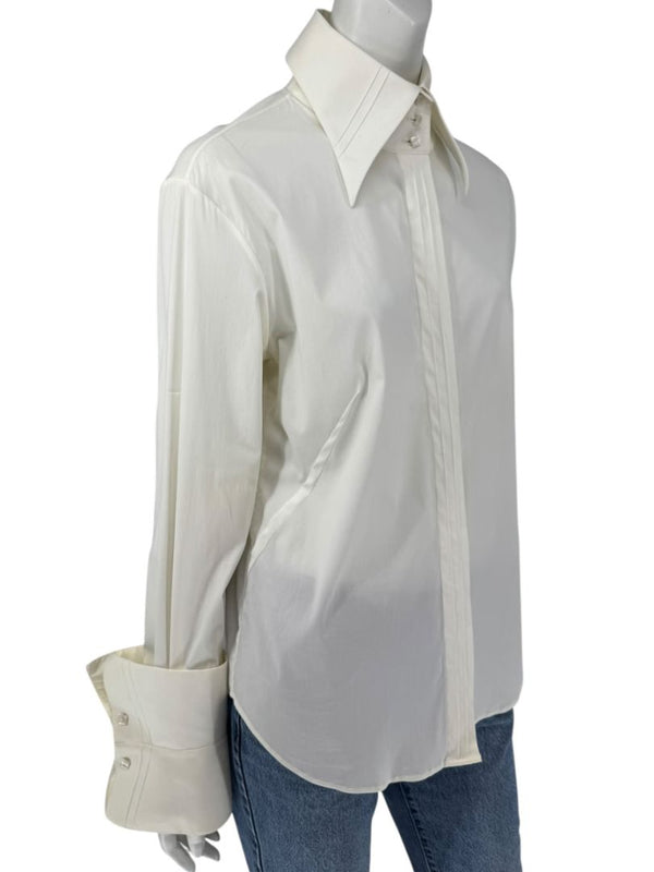 Façonnable Platine Ivory Oversized Collar Shirt – Size M