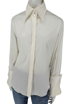 Façonnable Platine Ivory Oversized Collar Shirt – Size M