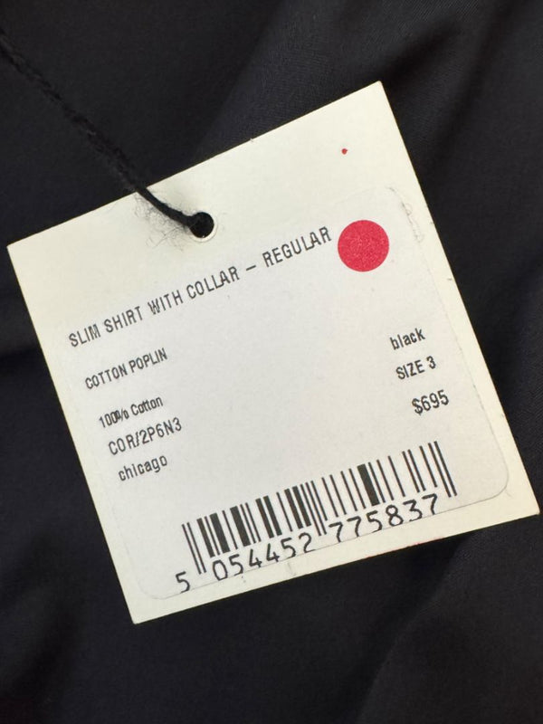 Eskandar Black NWT Slim Cotton Poplin Shirt – Size 3