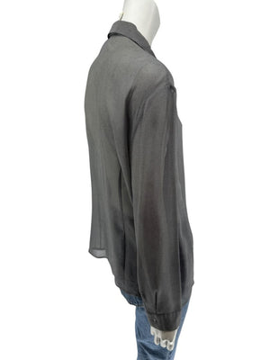 Oscar de la Renta Silk Textured Button-Front Blouse – Size 14