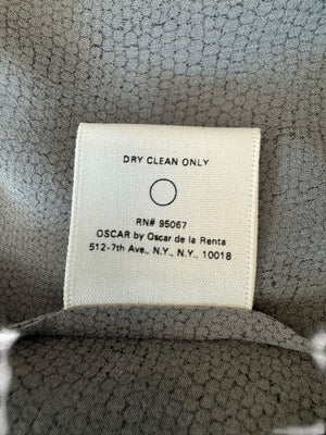Oscar de la Renta Silk Textured Button-Front Blouse – Size 14