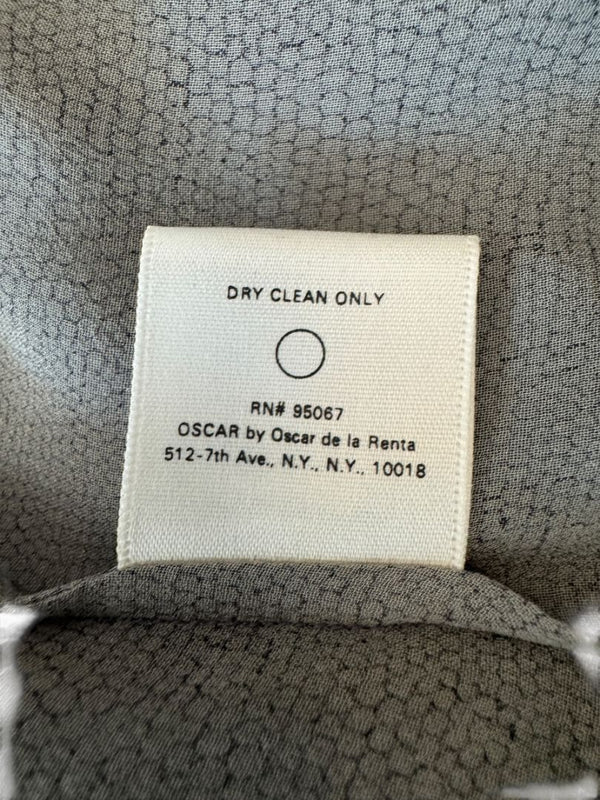 Oscar de la Renta Silk Textured Button-Front Blouse – Size 14