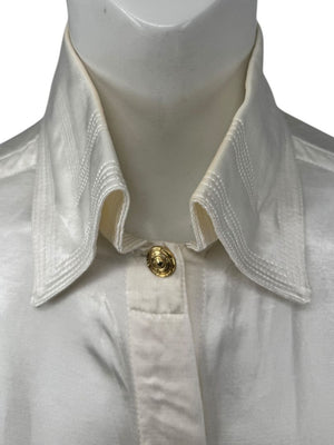 Versace Jeans Couture Ivory Satin Blouse – Size M