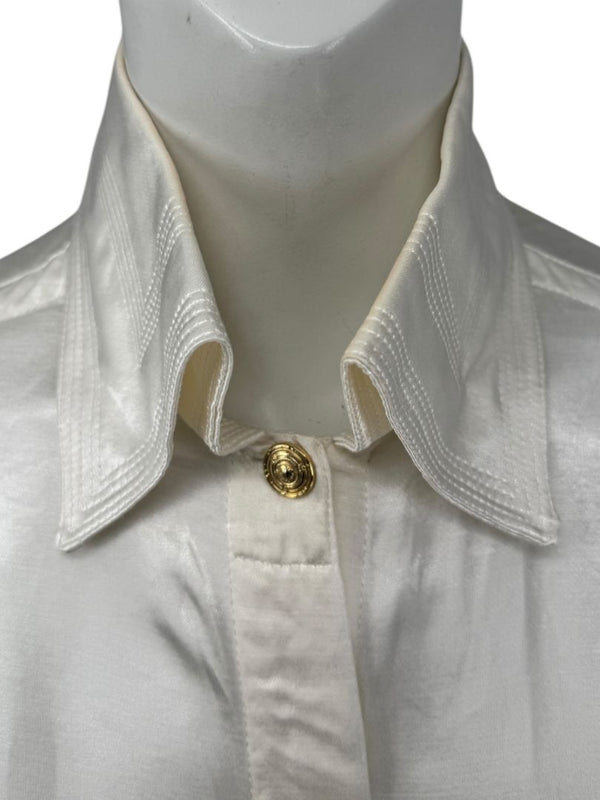 Versace Jeans Couture Ivory Satin Blouse – Size M