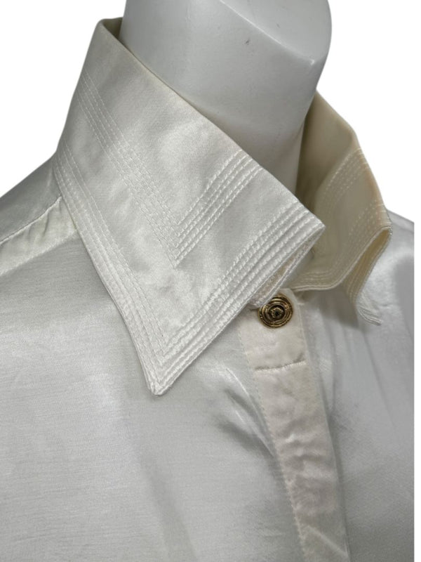 Versace Jeans Couture Ivory Satin Blouse – Size M