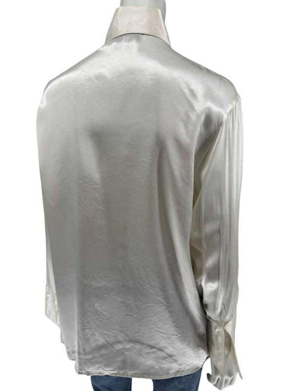 Versace Jeans Couture Ivory Satin Blouse – Size M