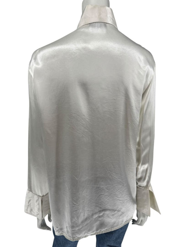 Versace Jeans Couture Ivory Satin Blouse – Size M