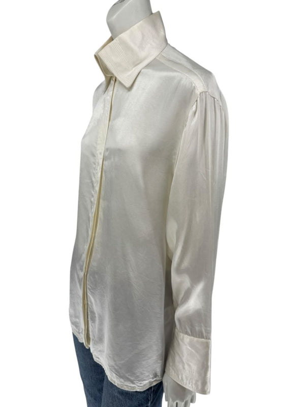 Versace Jeans Couture Ivory Satin Blouse – Size M