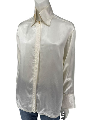 Versace Jeans Couture Ivory Satin Blouse – Size M