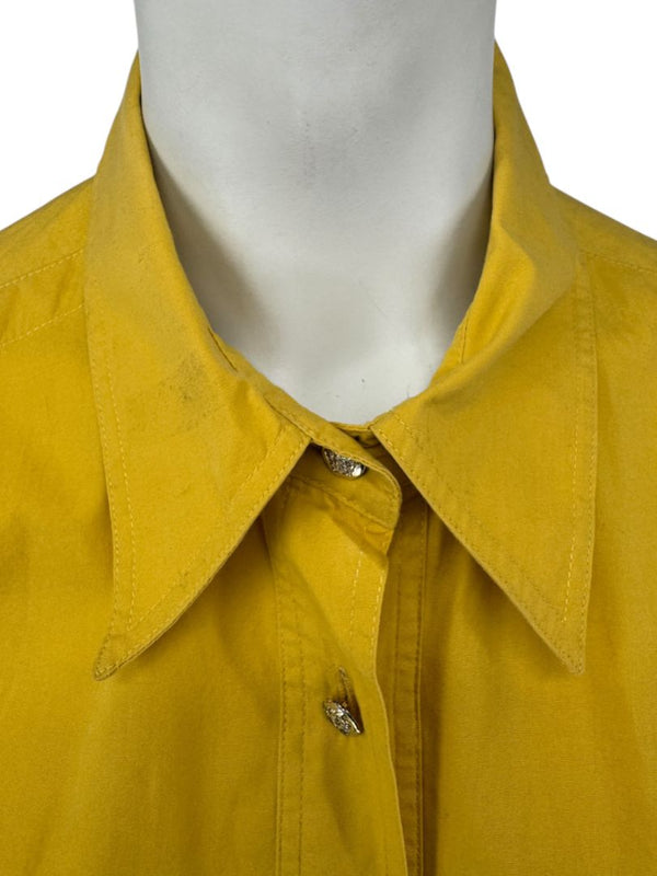 Versace Jeans Couture Yellow Button-Down Shirt – Size L (IT 44)