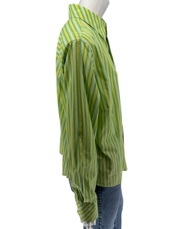 Craig Taylor “Cool As A Cucumber” Green & Yellow Striped Shirt – Size XL