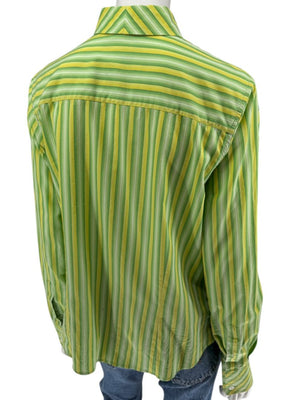 Craig Taylor “Cool As A Cucumber” Green & Yellow Striped Shirt – Size XL