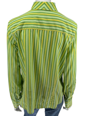 Craig Taylor “Cool As A Cucumber” Green & Yellow Striped Shirt – Size XL