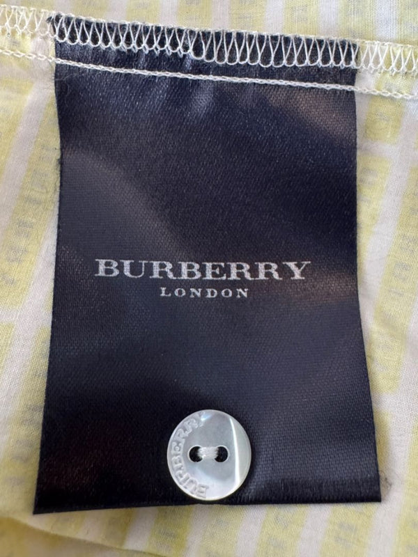 Burberry London Yellow Logo Print Button-Down Shirt – Size USA 14