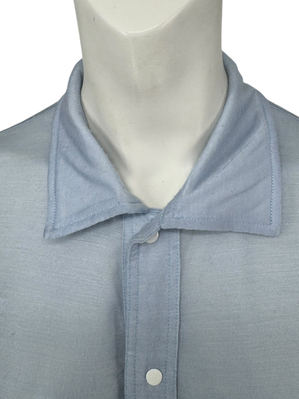 Courrèges Homme Paris Light Blue Snap-Front Shirt – Size A