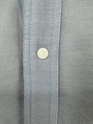 Courrèges Homme Paris Light Blue Snap-Front Shirt – Size A