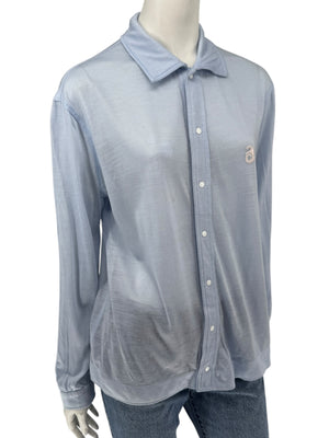 Courrèges Homme Paris Light Blue Snap-Front Shirt – Size A