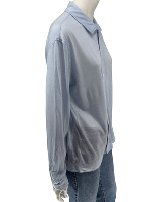 Courrèges Homme Paris Light Blue Snap-Front Shirt – Size A