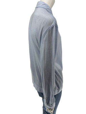 Courrèges Homme Paris Light Blue Snap-Front Shirt – Size A