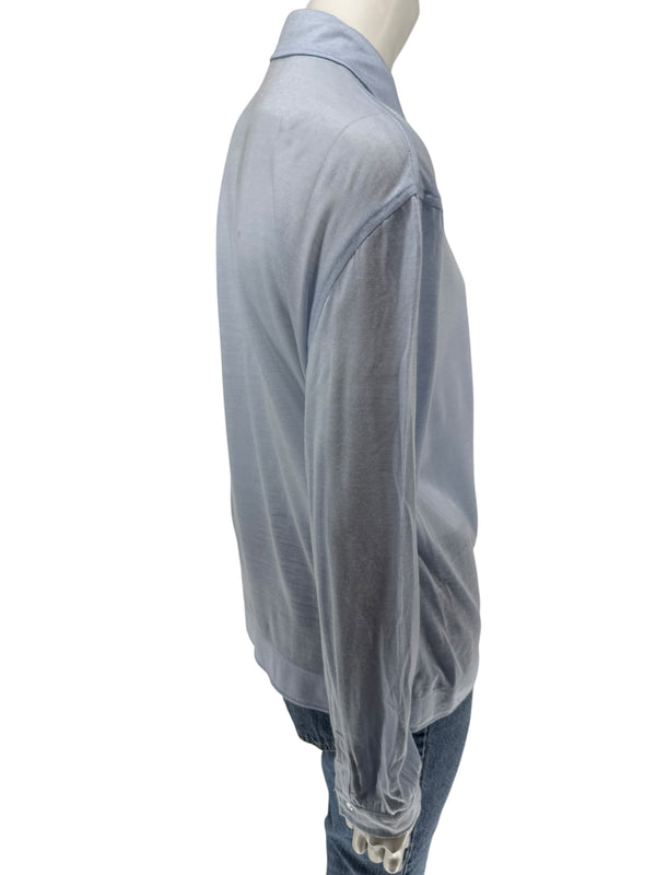 Courrèges Homme Paris Light Blue Snap-Front Shirt – Size A