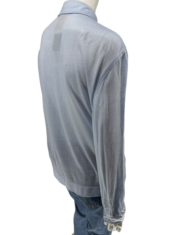 Courrèges Homme Paris Light Blue Snap-Front Shirt – Size A
