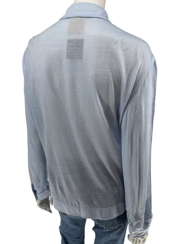 Courrèges Homme Paris Light Blue Snap-Front Shirt – Size A