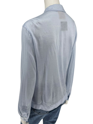 Courrèges Homme Paris Light Blue Snap-Front Shirt – Size A