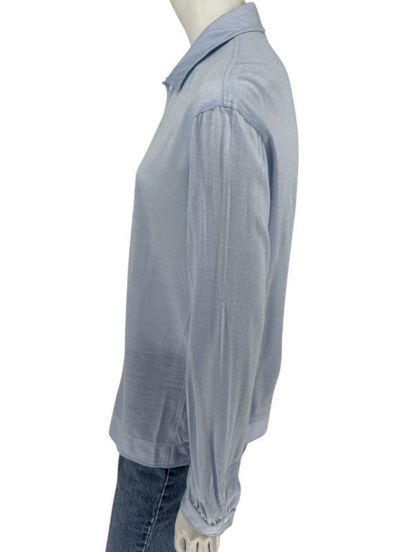 Courrèges Homme Paris Light Blue Snap-Front Shirt – Size A