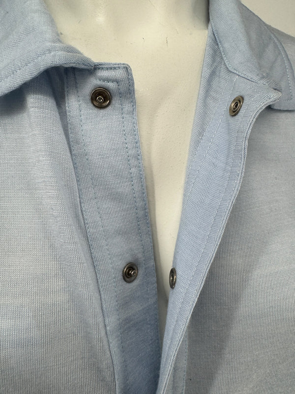 Courrèges Homme Paris Light Blue Snap-Front Shirt – Size A