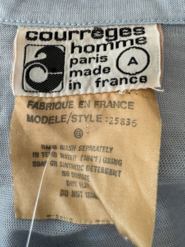 Courrèges Homme Paris Light Blue Snap-Front Shirt – Size A