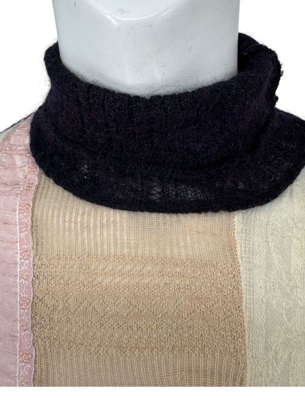 Custo Barcelona Patchwork Knit Turtleneck Sweater – Size: 1 (Small)