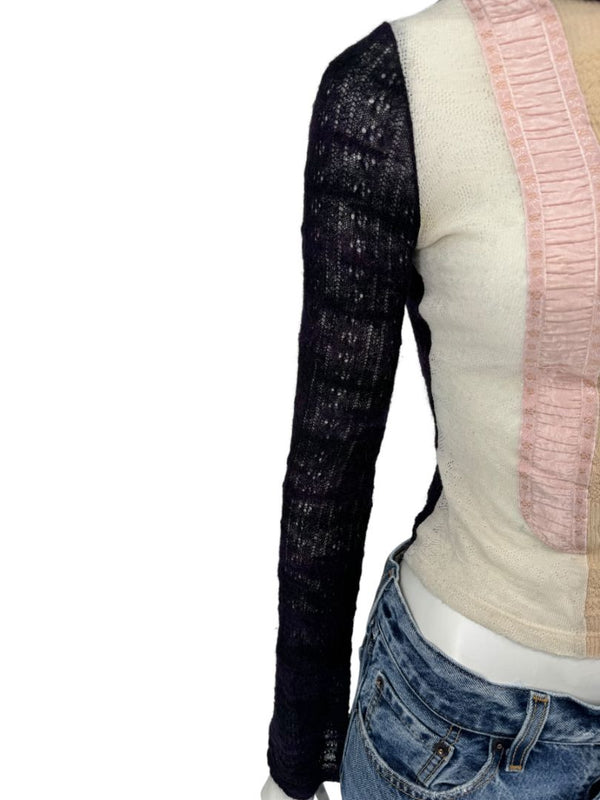 Custo Barcelona Patchwork Knit Turtleneck Sweater – Size: 1 (Small)