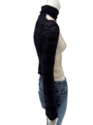 Custo Barcelona Patchwork Knit Turtleneck Sweater – Size: 1 (Small)