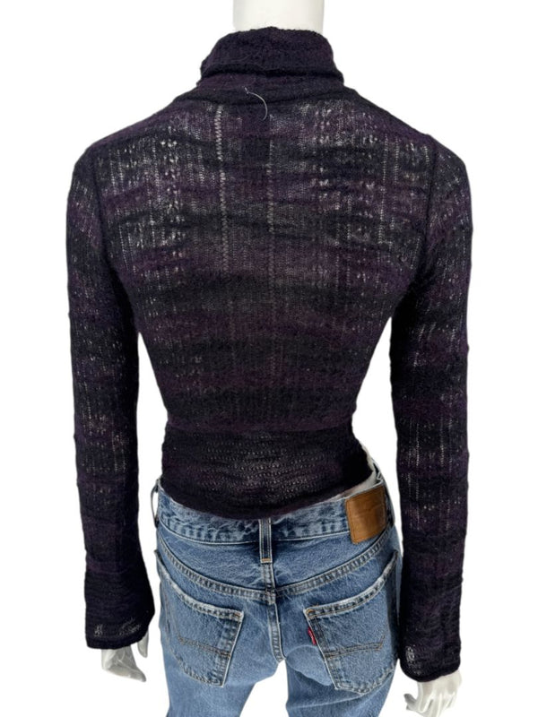 Custo Barcelona Patchwork Knit Turtleneck Sweater – Size: 1 (Small)