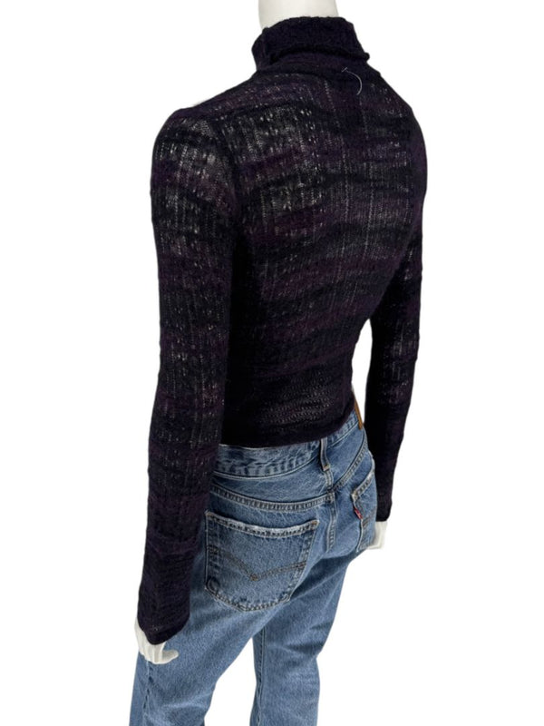 Custo Barcelona Patchwork Knit Turtleneck Sweater – Size: 1 (Small)