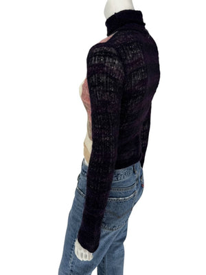 Custo Barcelona Patchwork Knit Turtleneck Sweater – Size: 1 (Small)