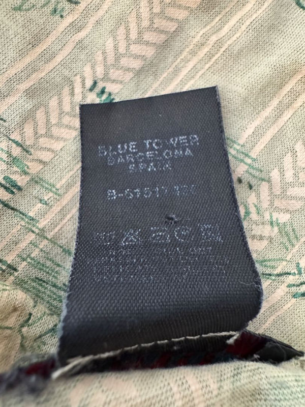 Custo Barcelona Mixed-Print Long-Sleeve Shirt with Knit Overlay – Size 1 (Small)