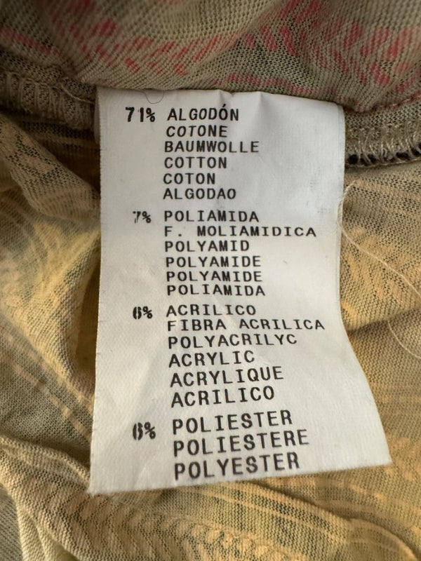 Custo Barcelona Mixed-Print Long-Sleeve Shirt with Knit Overlay – Size 1 (Small)