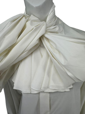 Saint Laurent Ivory Oversized Bow Blouse – Size FR 44