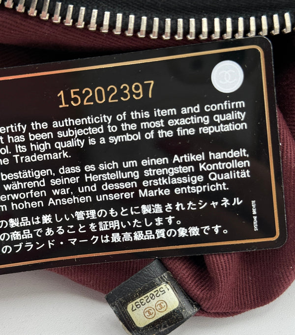 Chanel Black Quilted Coated Canvas Vertical Sport Weekender Bag