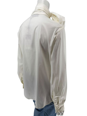Saint Laurent Ivory Oversized Bow Blouse – Size FR 44
