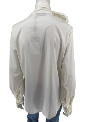 Saint Laurent Ivory Oversized Bow Blouse – Size FR 44
