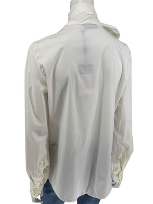 Saint Laurent Ivory Oversized Bow Blouse – Size FR 44