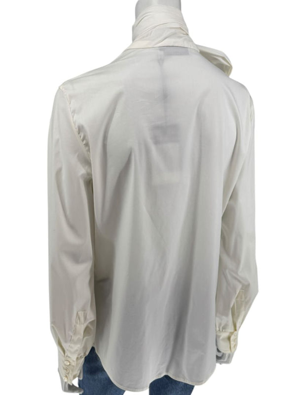 Saint Laurent Ivory Oversized Bow Blouse – Size FR 44