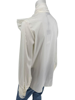 Saint Laurent Ivory Oversized Bow Blouse – Size FR 44