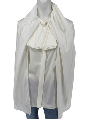 Saint Laurent Ivory Oversized Bow Blouse – Size FR 44